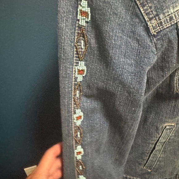 Ethyl Denim Jacket with Embroidered Accents - Picture 2 of 10